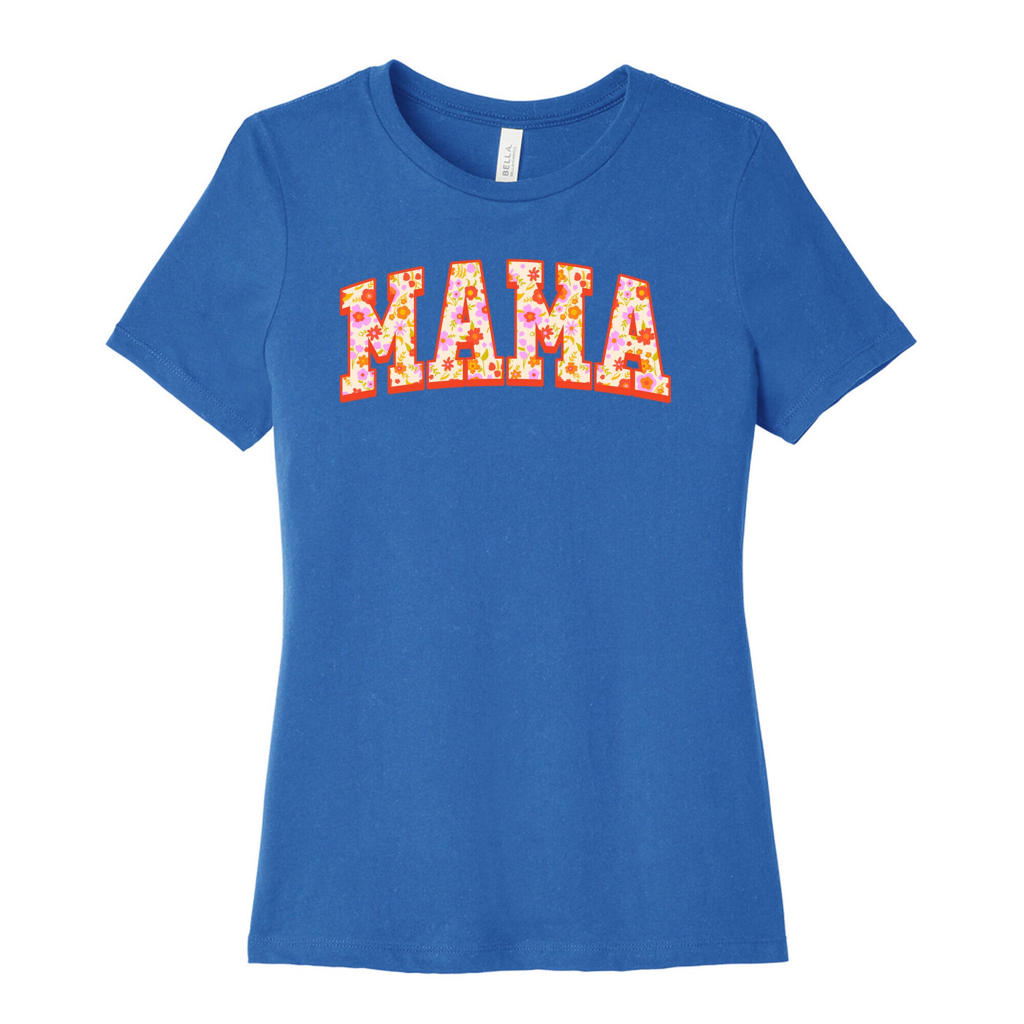 Floral Mama Text Women's Cotton Tee